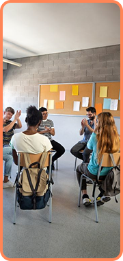 Group oof youths engaged in a discussion
